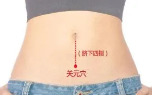 CV4 acupressure point on the lower abdomen